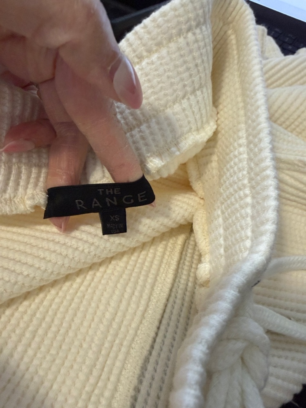 THE RANGE Waffle knit cotton blend shorts Ecru Cream Sz XS NEW - Picture 6 of 12
